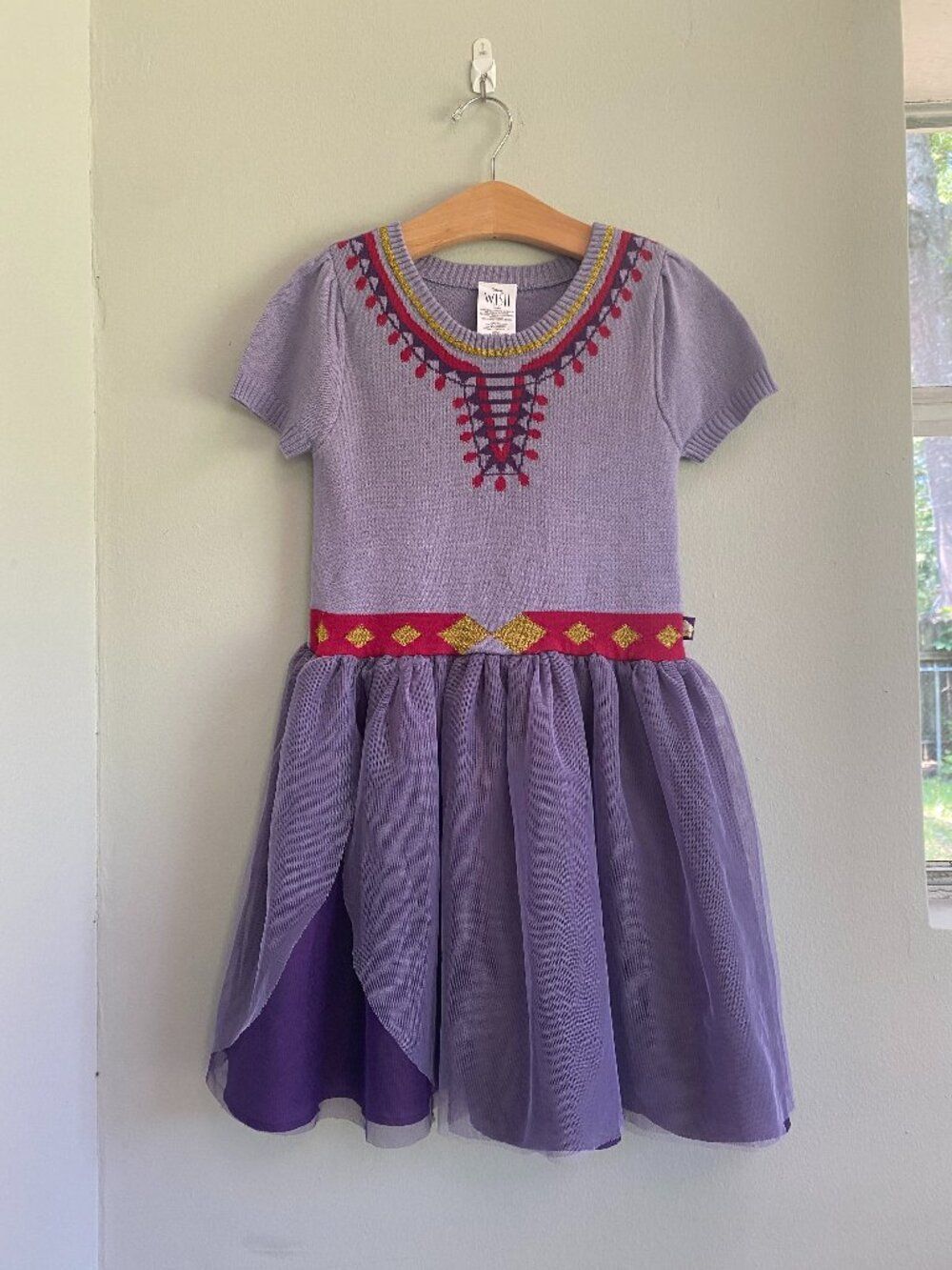 Disney Wish Girls Asha Cosplay Knit Sweater Dress Size M (7-8) Color Purple